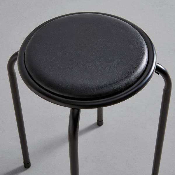 Stapelhocker RAKI I Schwarz - Holzwerkstoff - Metall - Textil - 30 x 45 x 30 cm