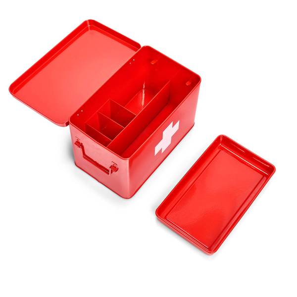 Medizinbox, Metall, rot, 32x19,5x20cm Rot - Metall - 20 x 20 x 32 cm