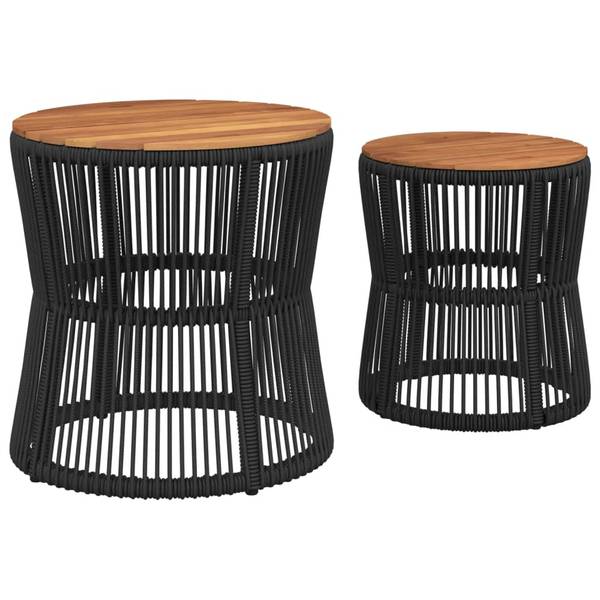 Table de jardin 3033255 lot de 2 Noir - Polyrotin - 50 x 50 x 50 cm