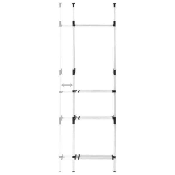 Teleskop-Garderobe XT1473 Silber - Metall - 40 x 300 x 115 cm