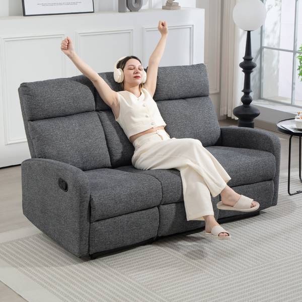 Relaxsessel 83B-377V00GY Grau - Chenille - Webstoff - 91 x 98 x 161 cm