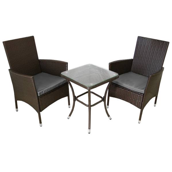 Jardi  Rattan Bistro Set Braun Braun - Rattan - 61 x 92 x 59 cm