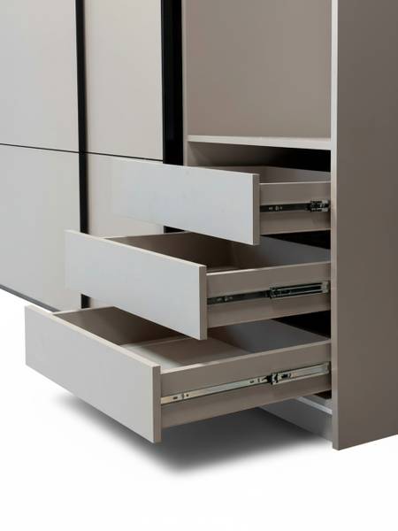 Kleiderschränk REA Beige - Holzwerkstoff - 200 x 216 x 60 cm