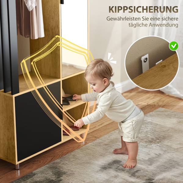 Garderobe Set 831-978V90ND Braun - Holzwerkstoff - 30 x 175 x 80 cm
