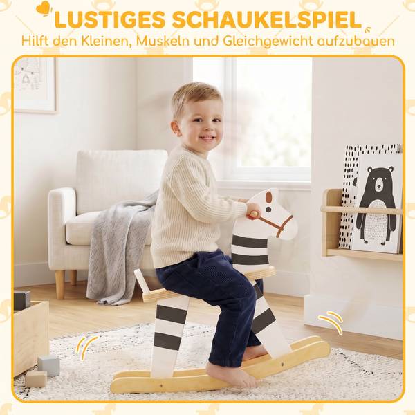 Kinderschaukelpferd 330-215V80MX Holzwerkstoff - 26 x 53 x 68 cm