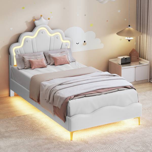 Kinderbett SPJP-NB01 Weiß - Metall - Massivholz - 92 x 130 x 208 cm