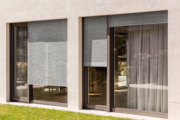Außenrollo Aevum Forma Grau - Textil - 40 x 180 x 1 cm