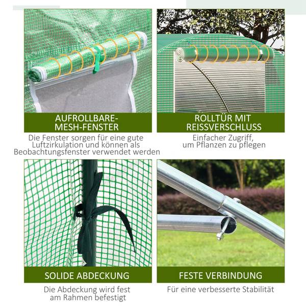 Foliengewächshaus 845-619 Grün - Kunststoff - 300 x 200 x 300 cm
