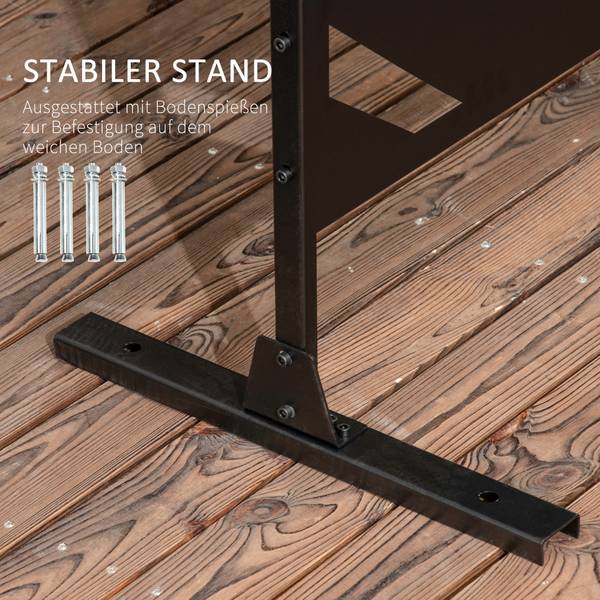 Outdoor Sichtschutzständer 844-633V00BK Braun - Metall - 45 x 198 x 122 cm