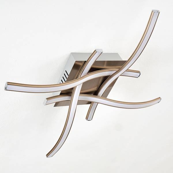 Deckenleuchte Pella Silber - Weiß - Aluminium - PVC - 13 x 8 x 45 cm