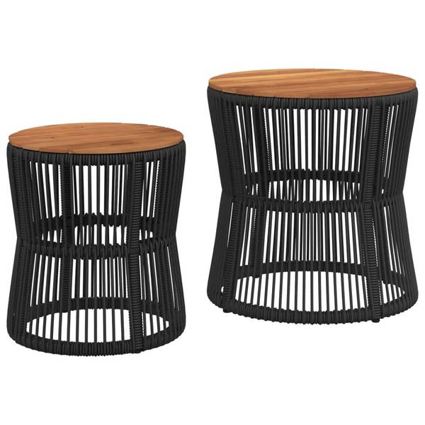 Table de jardin 3033255 lot de 2 Noir - Polyrotin - 50 x 50 x 50 cm
