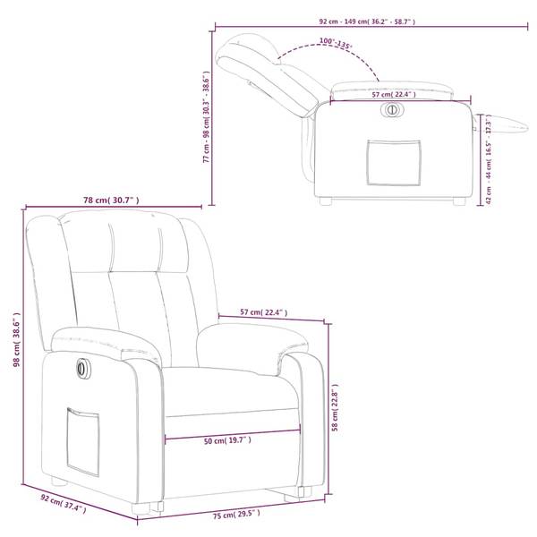 Fauteuil inclinable levage 3032399-3 Crème - Blanc