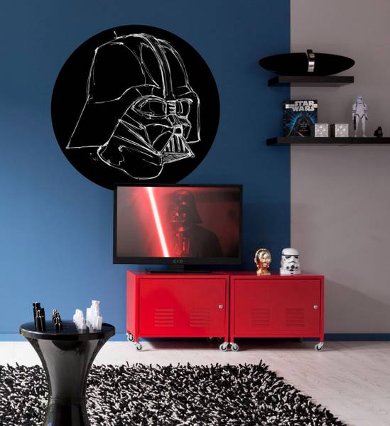 Selbstklebende Wandtattoo 612020 Schwarz - Vinyl - 128 x 128 x 128 cm