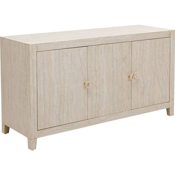 Sideboard Travertino Beige - Messing - 140 x 77 x 45 cm