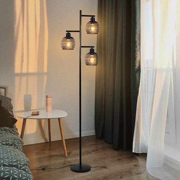 Lampadaire Jan Noir - Métal - 24 x 152 x 24 cm