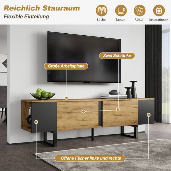 TV-Lowboard NEXUSQUASARXX Braun - Holzwerkstoff - 180 x 55 x 40 cm