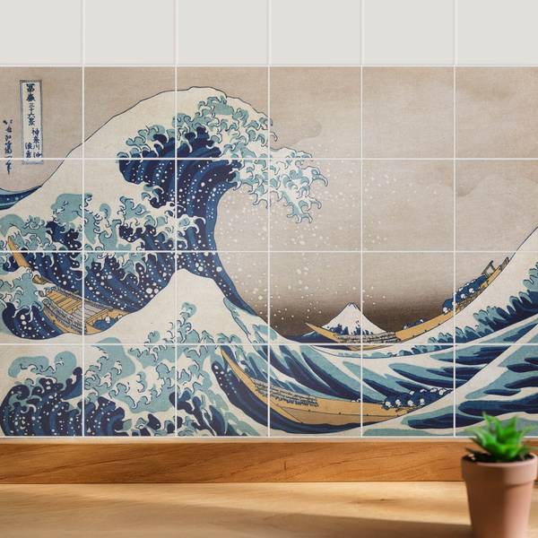 Fliesenaufkleber Wellenbild (24er Set) 10 x 10 cm