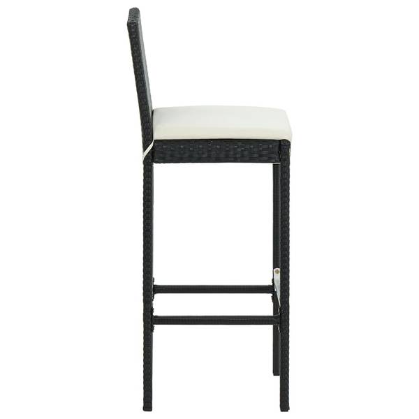 Barhocker 6er Set D8527 Schwarz - Rattan - 44 x 108 x 40 cm