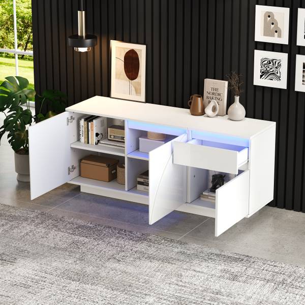 Sideboard Eurynom Ⅰ Weiß - Holzwerkstoff - 140 x 60 x 40 cm