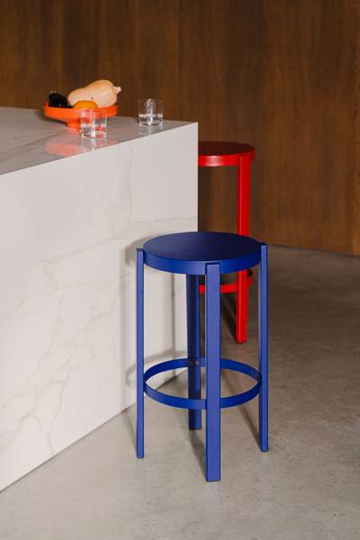 Barhocker DOON Blau - Stahl - 35 x 75 x 35 cm