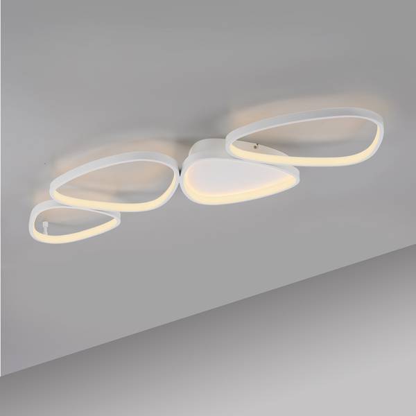 LED Deckenlampe PEBBLES Weiß - Metall - 38 x 7 x 116 cm