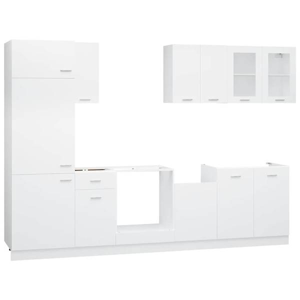 Küchenschrank-Set 3005214 8-teilig Weiß - Holzwerkstoff - 102 x 76 x 50 cm