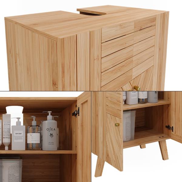 Wastafelonderkast Lucie 50122 groen - plaatmateriaal op houtbasis - 60 x 65 x 36 cm