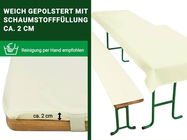 Bierbankauflagen 00000249 3er-Set Beige - Textil - 70 x 1 x 240 cm
