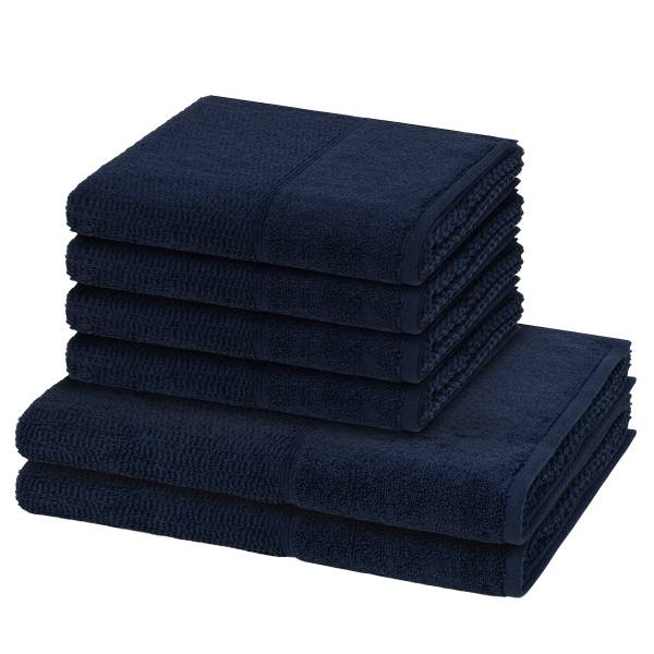 Handtuch-Set Pearl (6-teilig) Blau - Textil - 50 x 1 x 100 cm