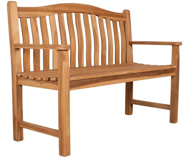 Gartenbank Korfu Braun - Teakholz - 126 x 24 x 62 cm