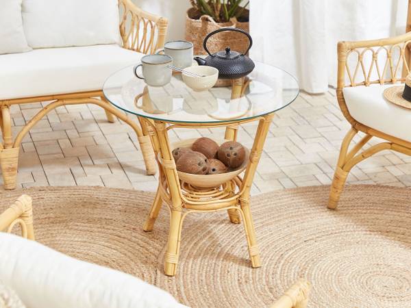 Sitzgruppe SIBARI 11-tlg Braun - Weiß - Rattan - 123 x 81 x 75 cm