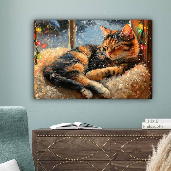 LEINWANDBILD Katze 90 x 60 cm
