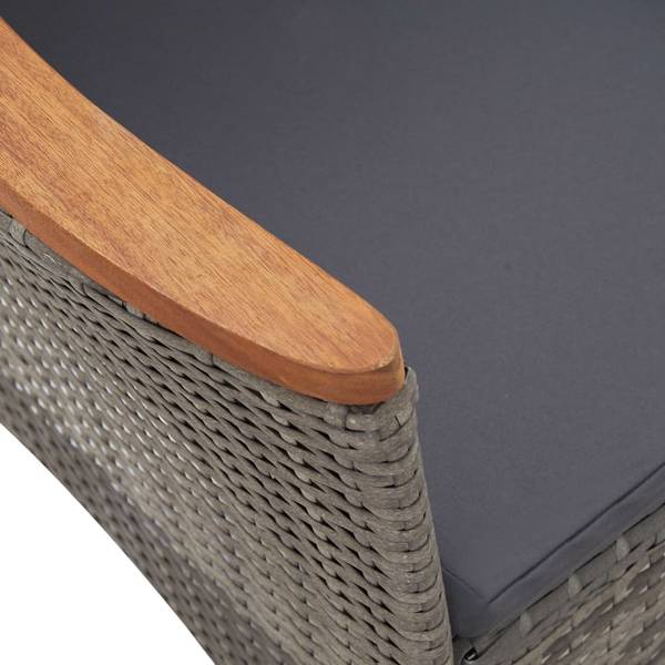 Garten Essgruppe 3002195-4 5-teilig Grau - Polyester - Akazie - Polyethylen - 90 x 75 x 90 cm