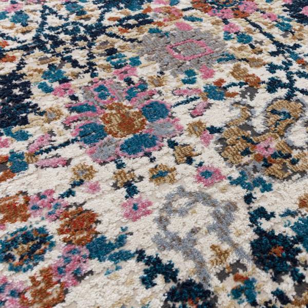 Wohnzimmerteppich im Orientstil SANAB Blau - Textil - 190 x 1 x 290 cm