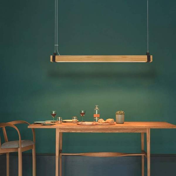 Suspension LED Valeska Marron - Bois manufacturé - 12 x 150 x 100 cm