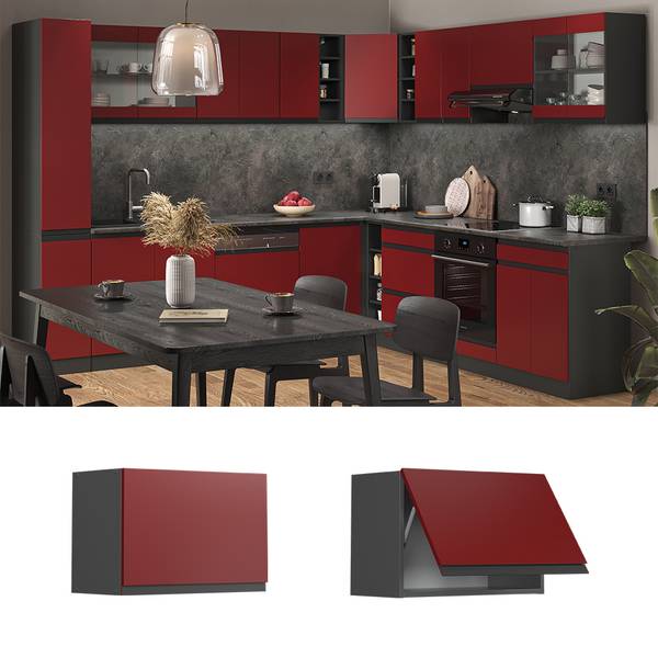 Hängeschrank R-Line 39741 Anthrazit - Rot
