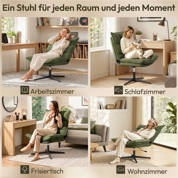 Bürostuhl ARL84 Grün - Metall - 76 x 107 x 88 cm