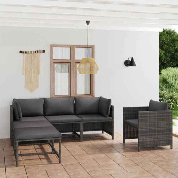Garten-Lounge-Set 3009676-12 6-teilig Anthrazit - Grau