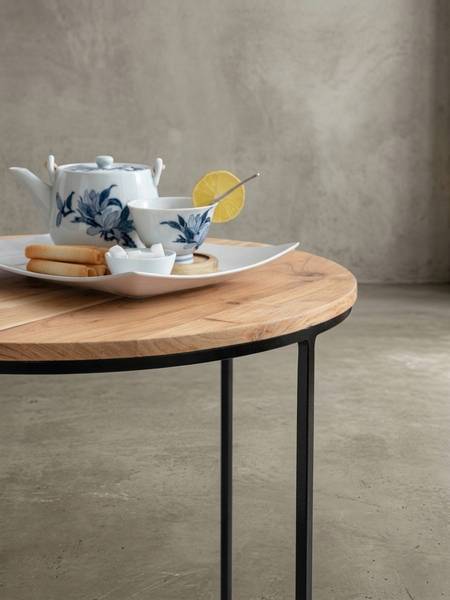 Couchtisch VALDRES mit Ablage Beige - Akazie - 60 x 43 x 60 cm