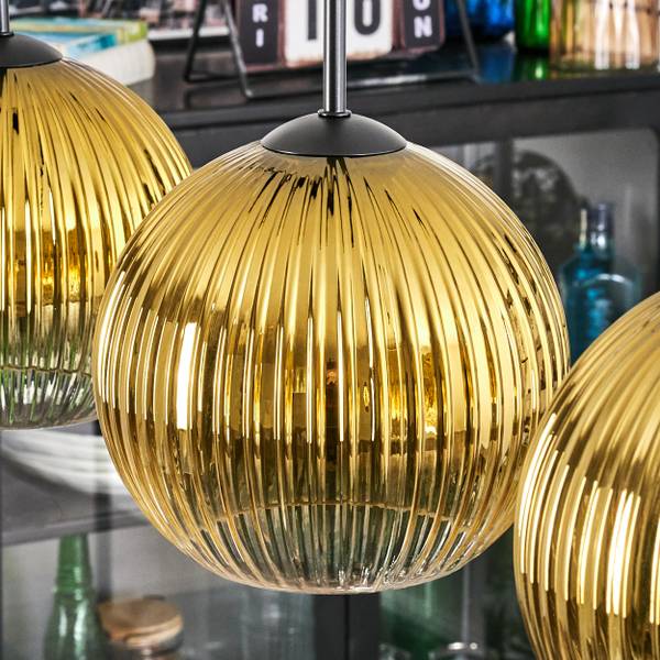 Pendelleuchte Cesaro Gold - Metall - 8 x 120 x 70 cm