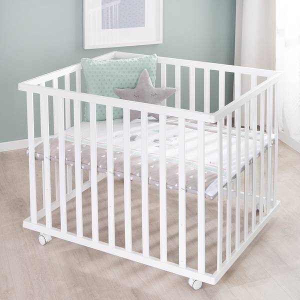 Laufgitter 75x100 Indibär Weiß - Holzwerkstoff - 73 x 72 x 98 cm