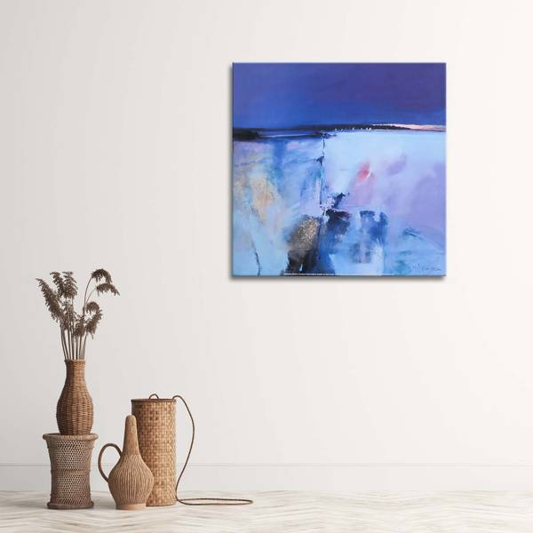 Tableau déco paysage à l'aquarelle 60 x 60 cm
