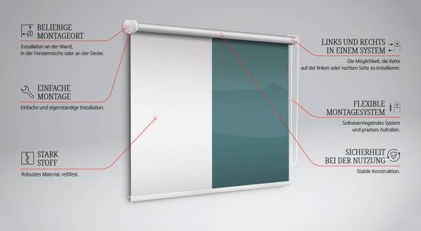 Innenrollo ALPINUS 60 x 140 cm