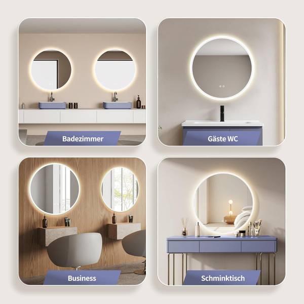 LED Kosmetikspiegel Valencia 80 x 80 cm