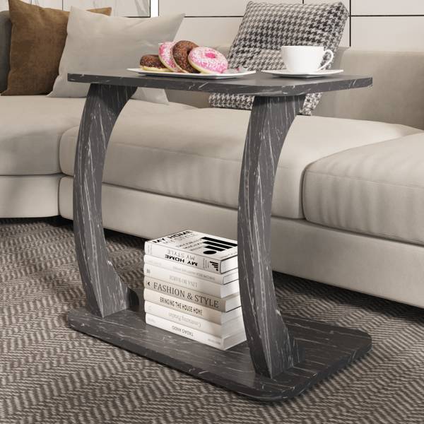 Table d’appoint Stattela Imitation marbre noir
