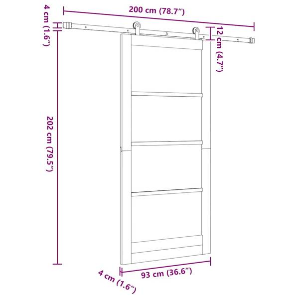 Schuifdeur 3045041-6 zwart - hout