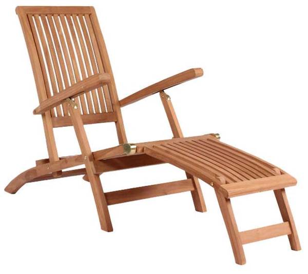 Deckchair Yacht Braun - Teakholz - 170 x 93 x 60 cm