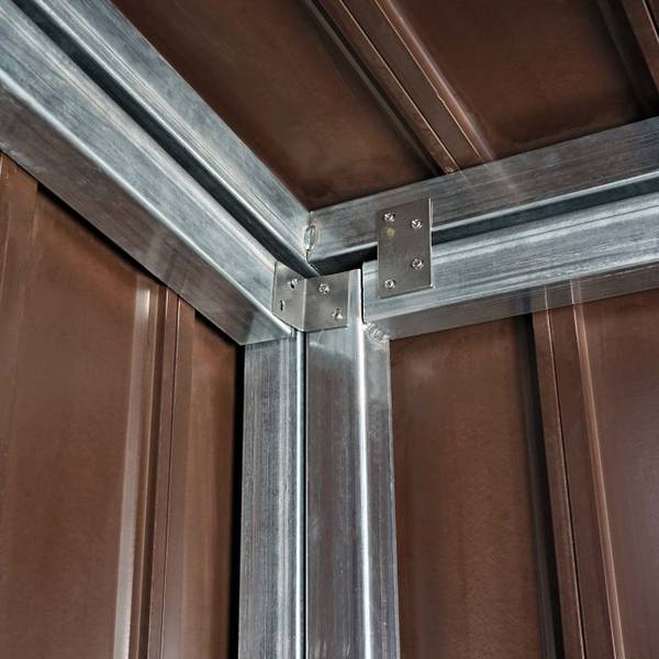 Fietsgarage J29 (2 stuks) bruin - metaal - deels massief hout - 213 x 172 x 112 cm
