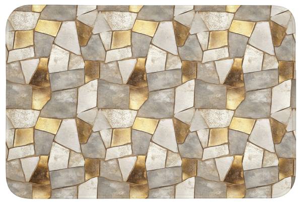 BADEMATTE Mosaik 90 x 60 cm - Durchmesser: 96 cm