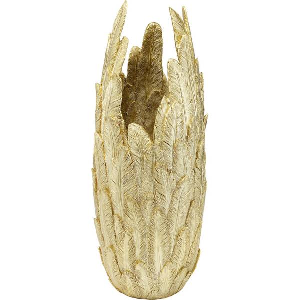 Vase Feathers Gold - Polyresin - Harz - 34 x 80 x 34 cm